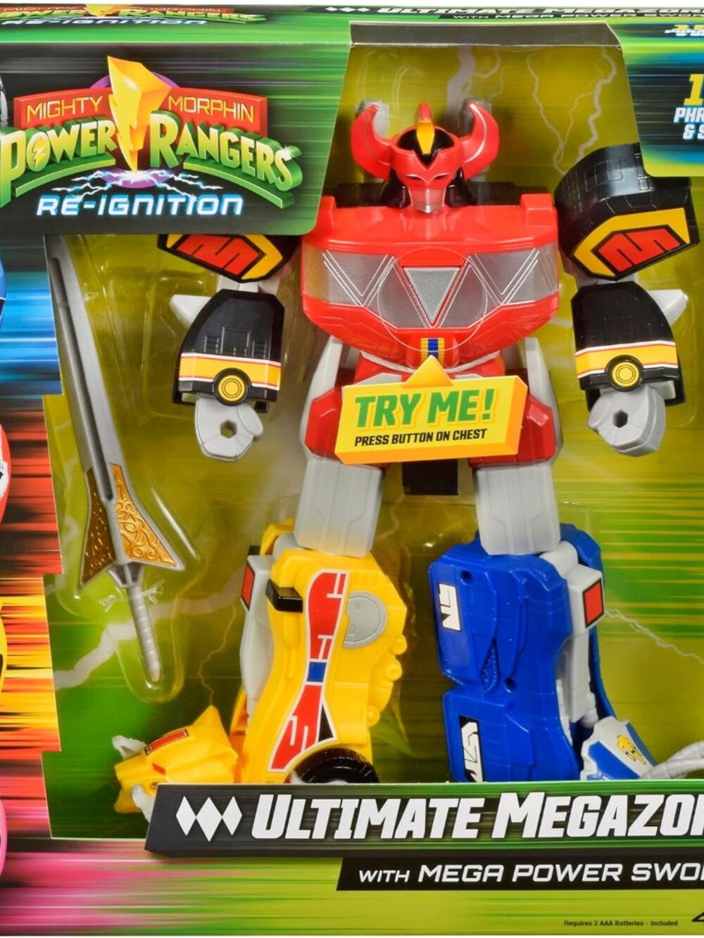 Power Rangers Mighty Morphin Re-Ignition Ultimate Megazord Electronic Figure New
